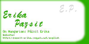 erika pazsit business card