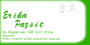 erika pazsit business card